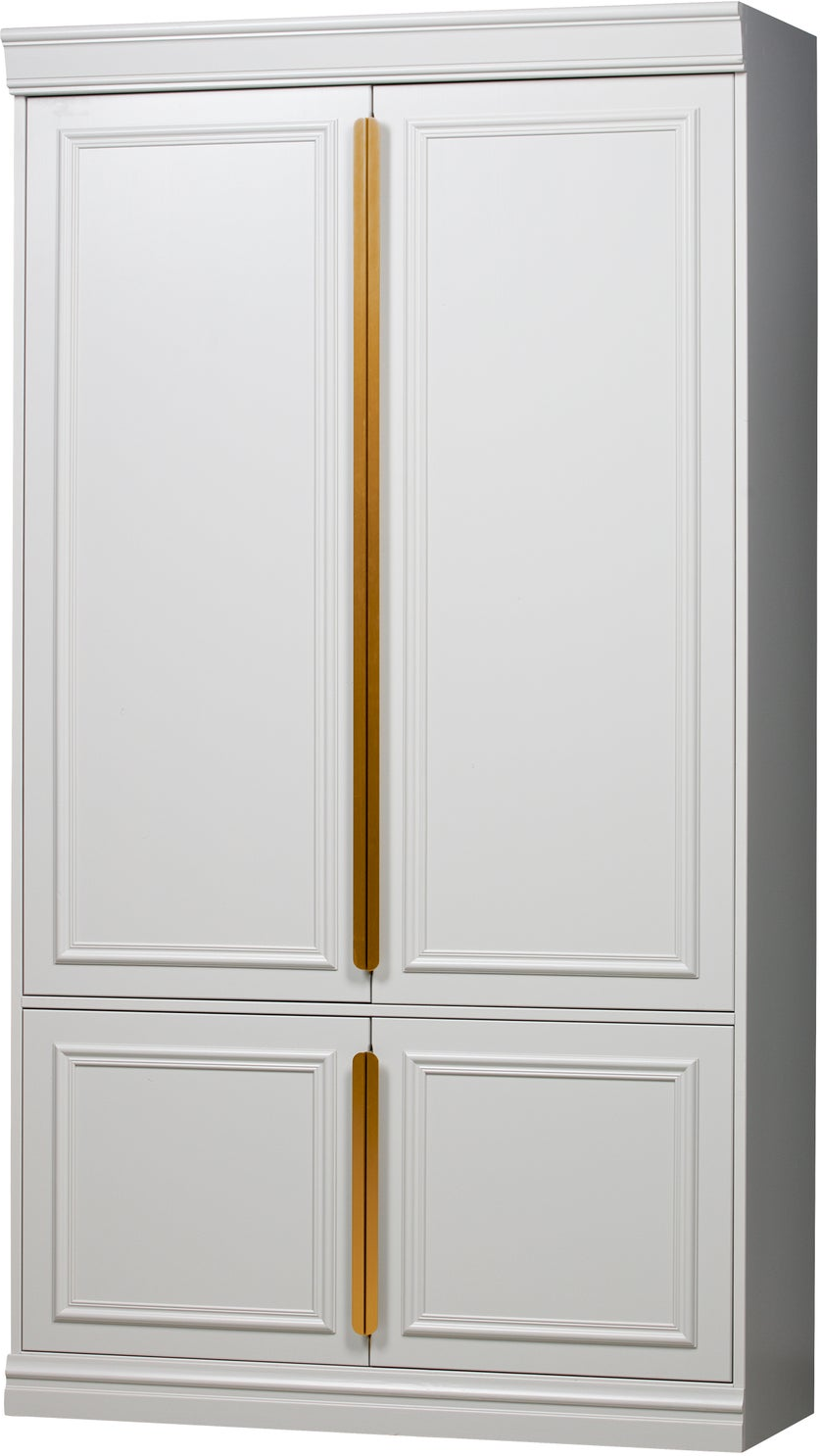 Garderobeskab Woood Organize  Lakeret Massivt Fyrretræ Mist  215ã 110ã 44 Cm    Hylder  Ekstra Hylde  Rosaguldfarvede Greb