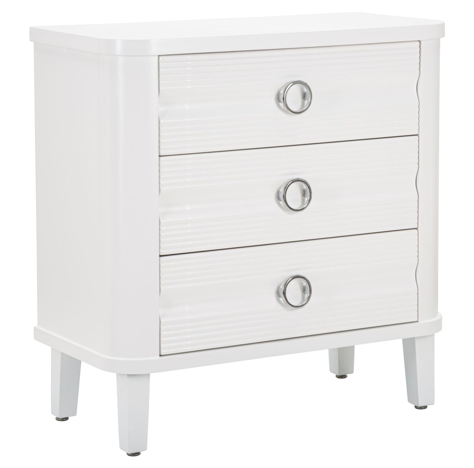 Glam Kommode   Hvid Træ  Mdf Og Metal   81x40x84 Cm