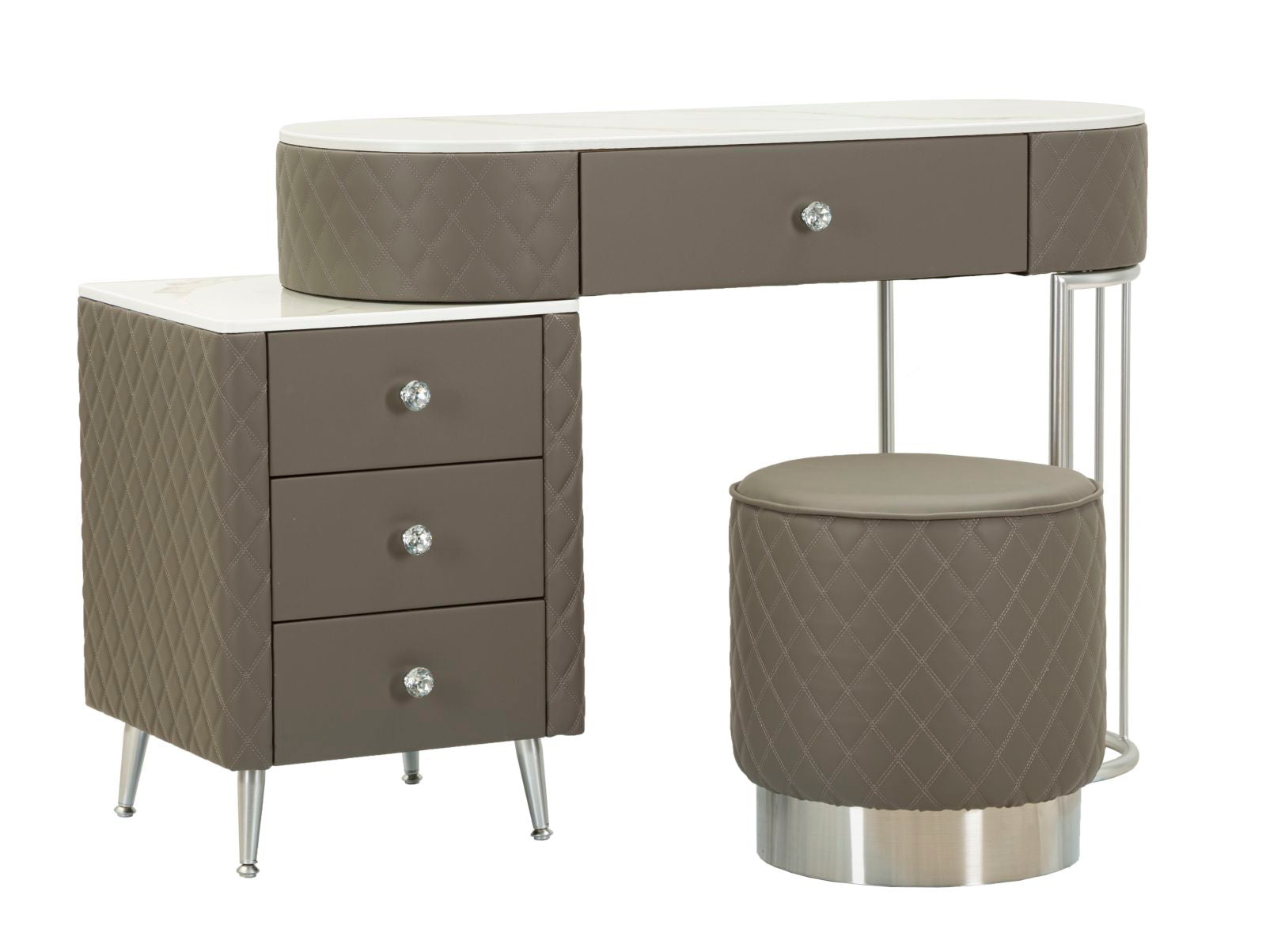Glam Sminkebord Med Skammel  120x40x75  36x39 Cm