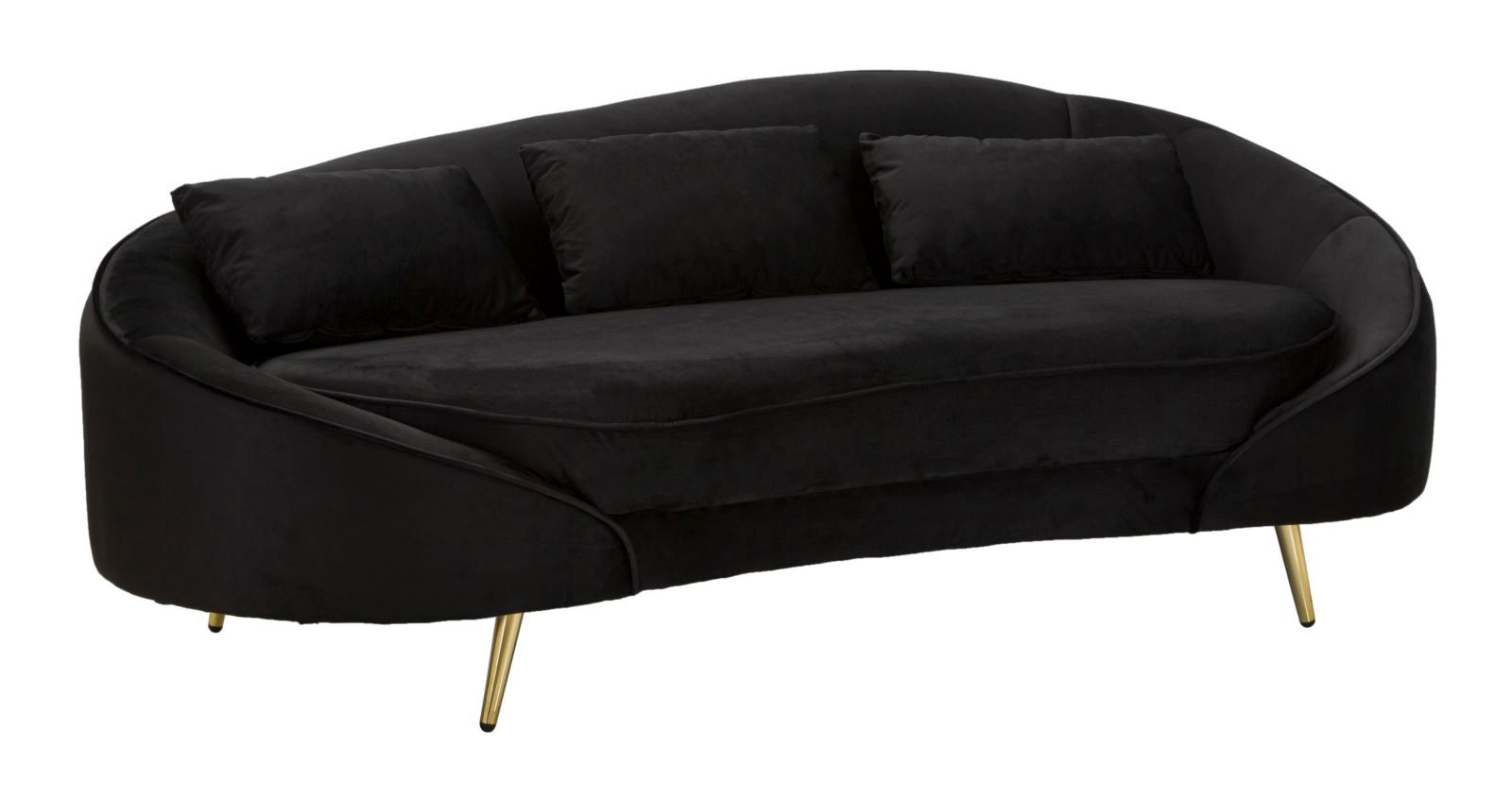Glam Sofa   Træ  Polyester Og Metal   185x84x68 Cm