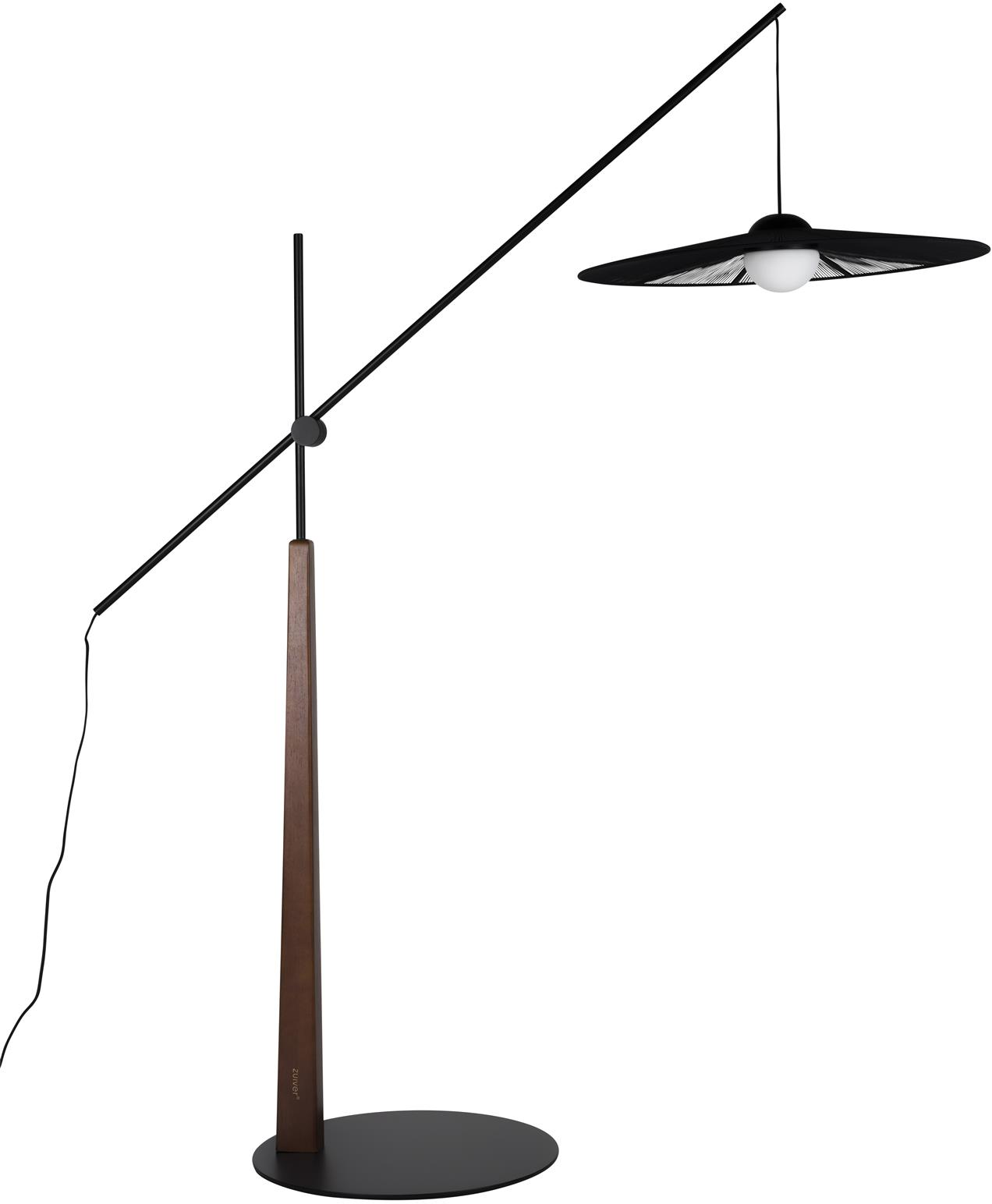 Gulvlampe Zuiver Belle Antracit   Vipbar Højdejusterbar Jernlampe H200 Cm
