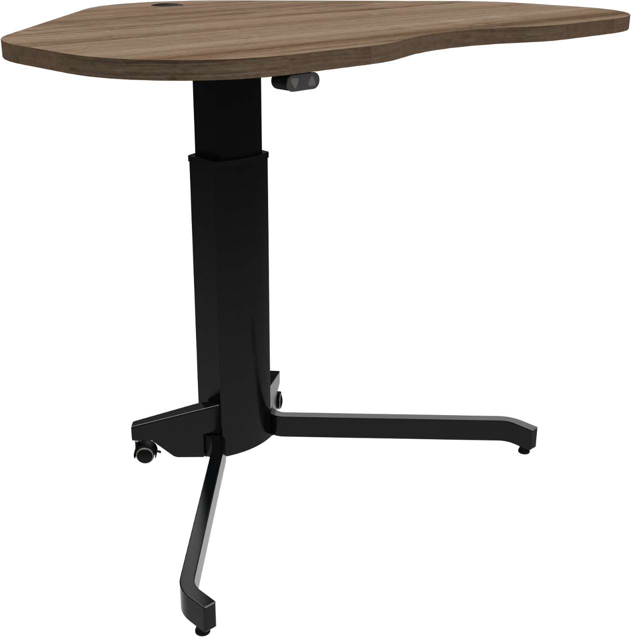 Hæve- Sænkebord Enkeltben Zennord Aerotable Hjerteform Mørk Natur Sort Højdejusterbart 68-120 Cm