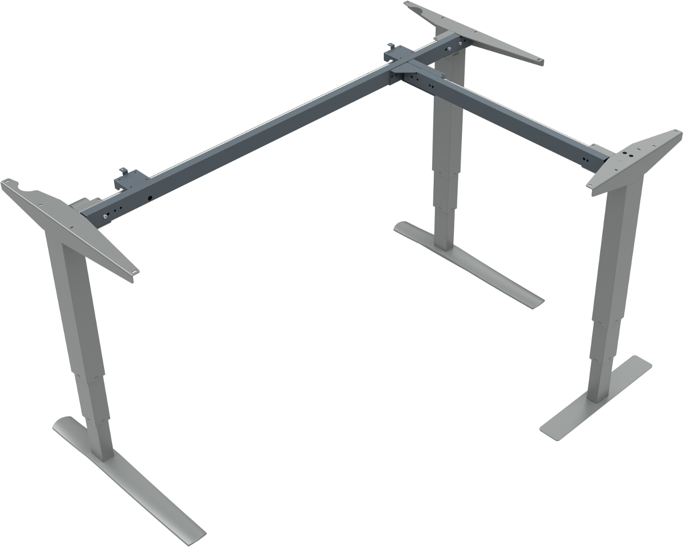 Hæve- Sænkebordstel Zennord Rise Rest Sølv Metal Højdejusterbart 65 125 Cm