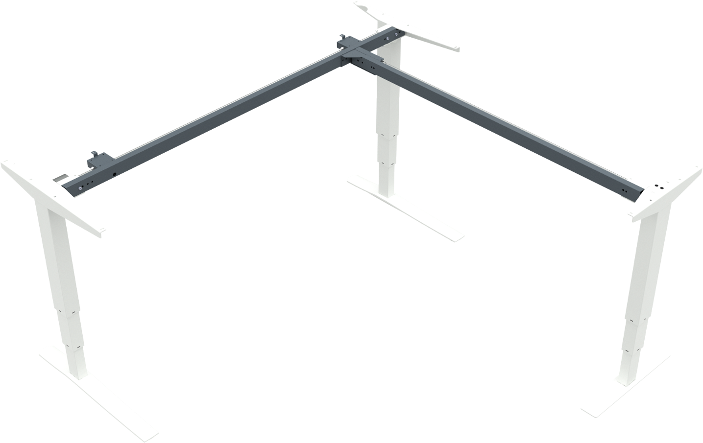 Hæve- Sænkestel Zennord Rise Rest 501-43 Hvid Justerbart Bordstel 65-125 Cm Højde Tã  -certificeret