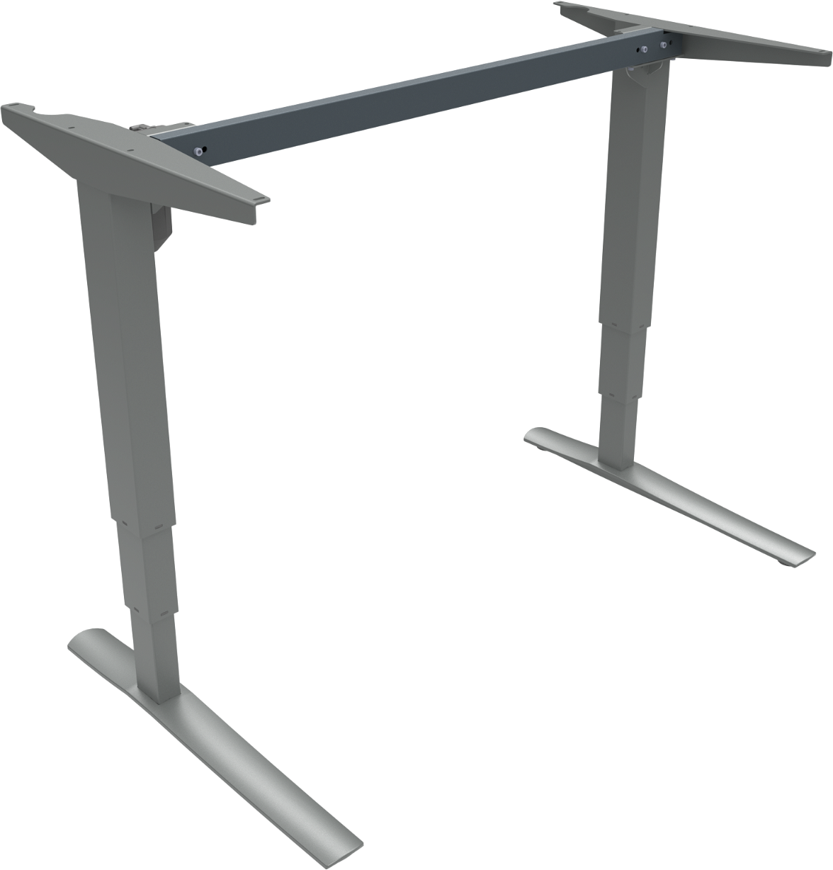 Hæve- Sænkestel Zennord Rise Rest 501-43 Ramme Til Skrivebord Justerbar 65-125 Cm Sølv Tã  -godkendt