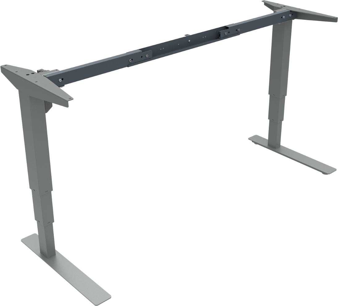 Hæve- Sænkestel Zennord Versastand Sølv Justerbart Skrivebordstel Open Frame H57-122ã L132-172ã B56 Cm