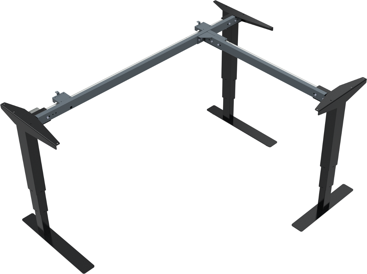 Hæve- Sænkestel Zennord Versastand 501-37 Sort Metalramme Justerbar 57-122 Cm Ergonomisk Kontorbordstel