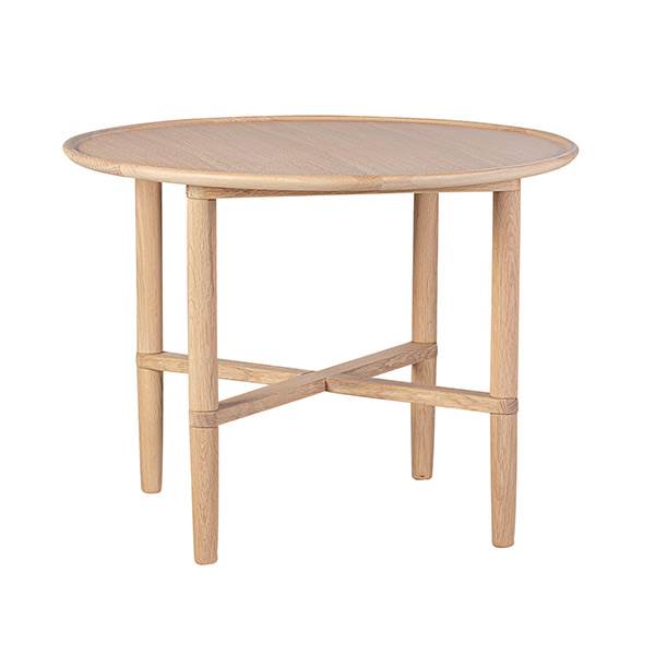 Haslev Opus Sofabord Rundt Eg   90 Cm Hvidolieret Eg