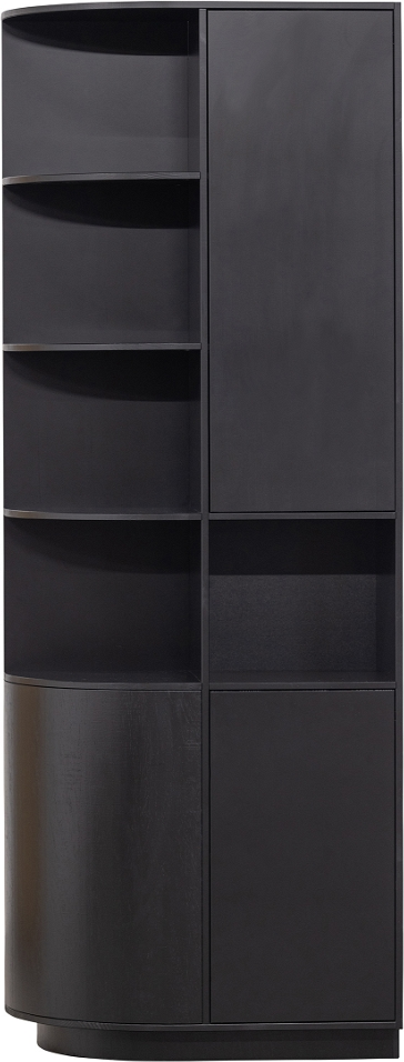 Highboard Højskab Woood Exclusive Finca Massivt Fyrretræ Sort Med Tryk-åbnesystem H210xb78xd40 Cm