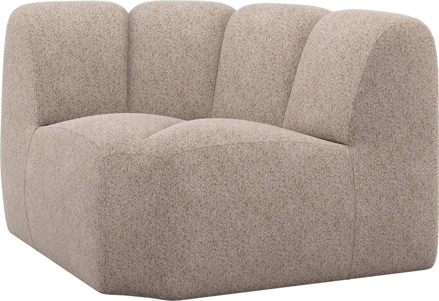 Hjørneelement Hjørnemodul Woood Mojo Modulsofa  Mørk Sand Chenille 110x110 Cm