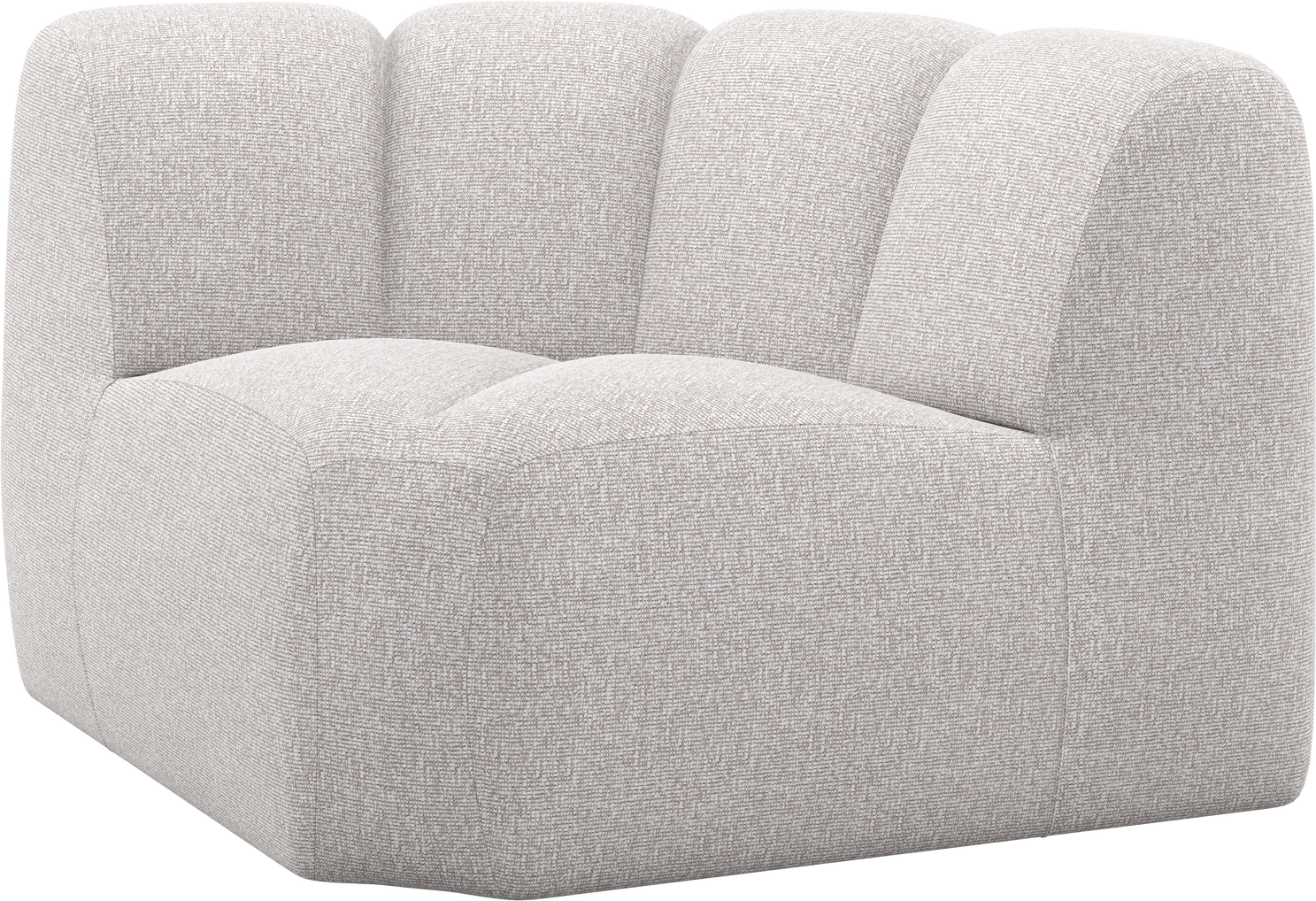 Hjørneelement Til Modulsofa Woood Mojo Bouclé 100  Polyester Ecru Melange 110x110 Cm