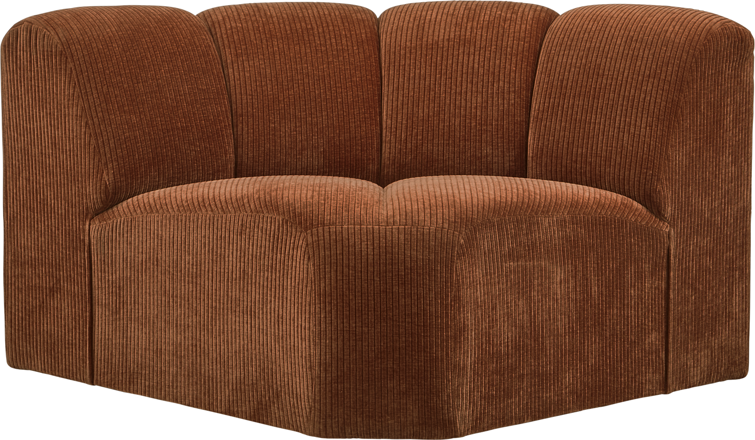 Hjørneelement Woood Mojo Modulsofa  Rustbrun Ribstof Fløjlsagtig 110x110 Cm