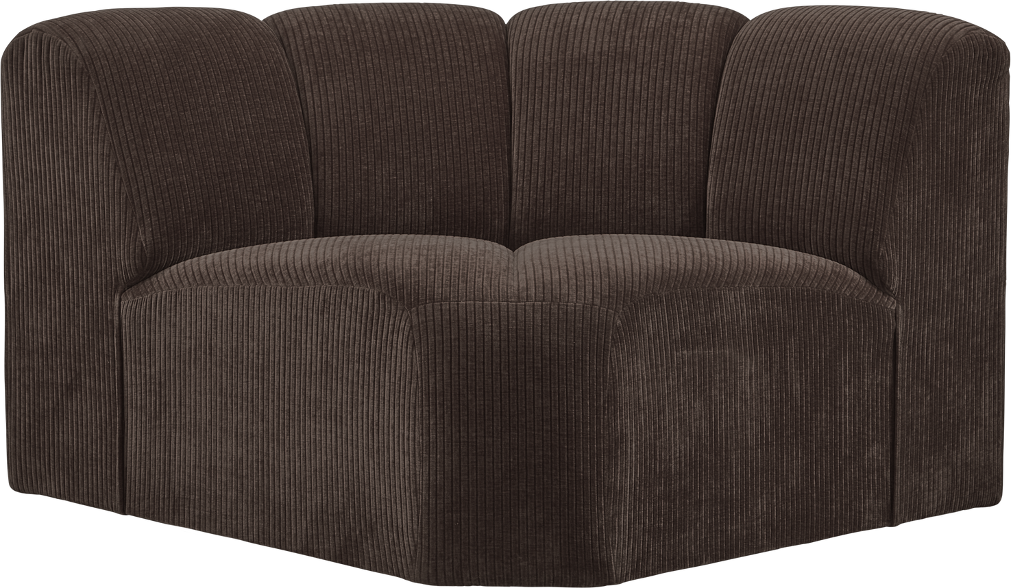 Hjørnemodul Til Modulsofa Woood Mojo  Brun Ribstof 110x110 Cm
