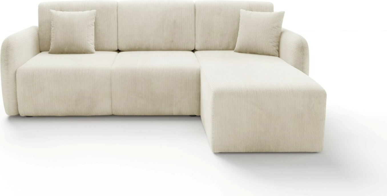 Hjørnesofa Maison Vellé Sorella Loungesofa Sovesofa Med Opbevaring Poso 38 Stof B245   D185 Cm Soveflade 200   140 Cm