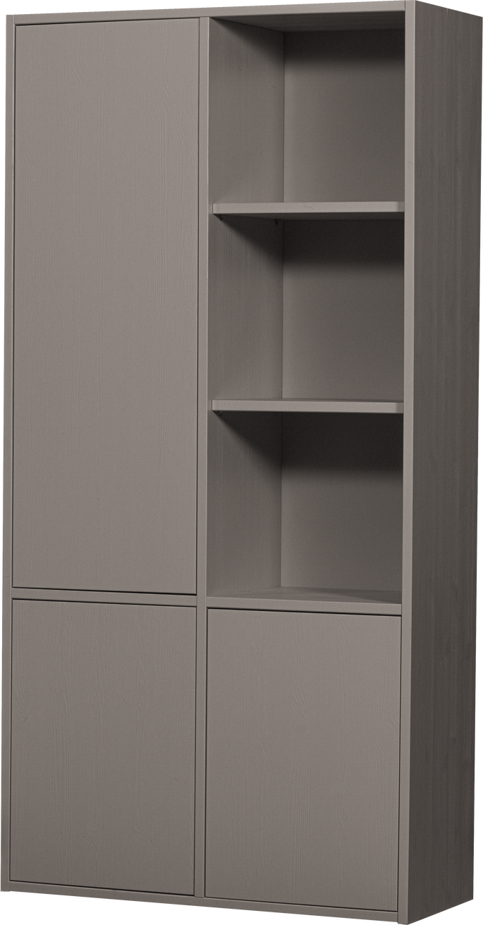 Højskab Woood Collection   Fsc-certificeret Fyrretræ  Grå  Push-to-open H200   B100   D40 Cm