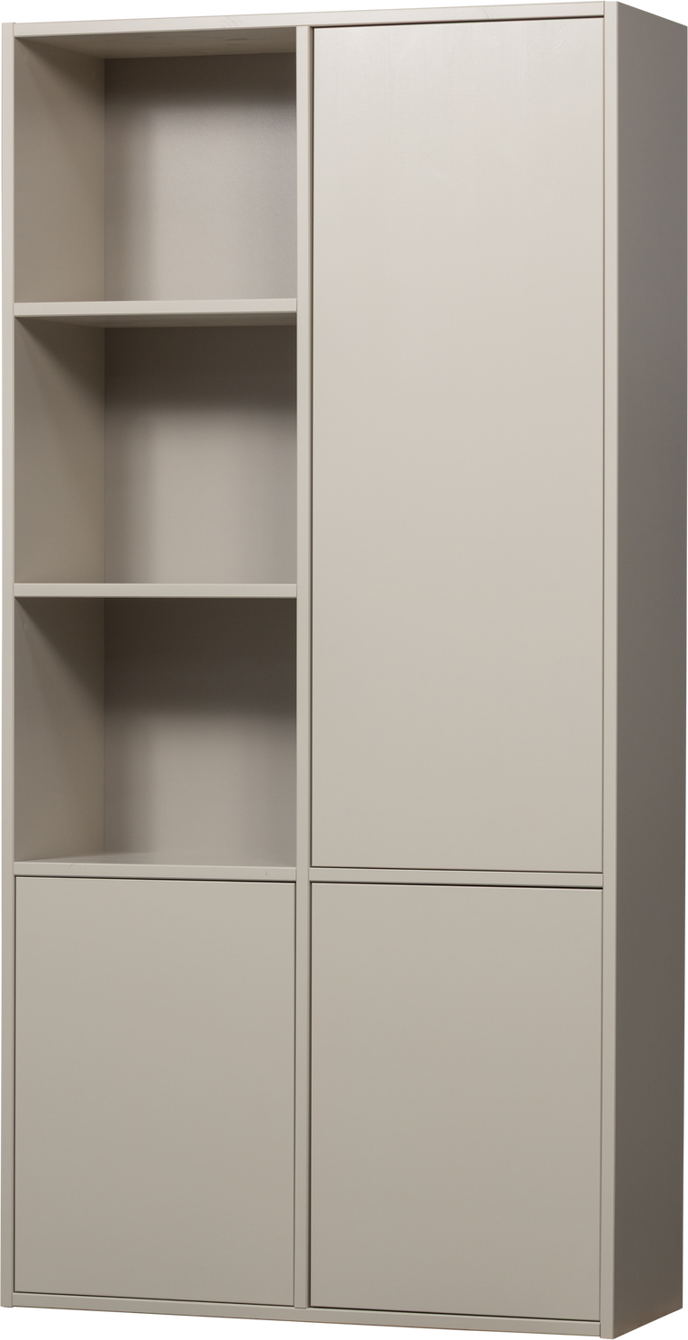 Højskab Woood Meggy  Dust Grå  Slebet Fyrretræ  H215ã B108ã D40 Cm    åbne Rum  Låge  Push-to-open  Fsc