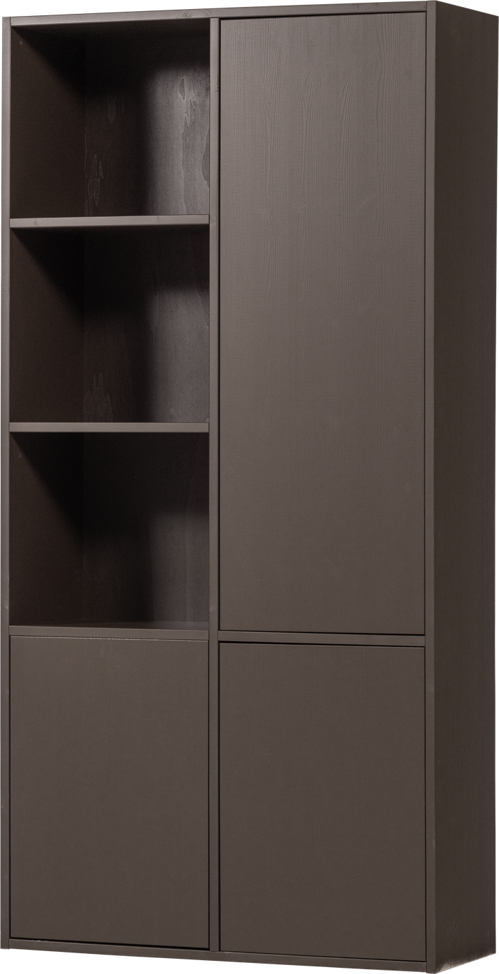 Højskab Woood Meggy   Højre Opbevaringsskab  Brun Slebet Fyrretræ  Fsc  Push-to-open    åbne Rum  H215ã B108ã D40 Cm