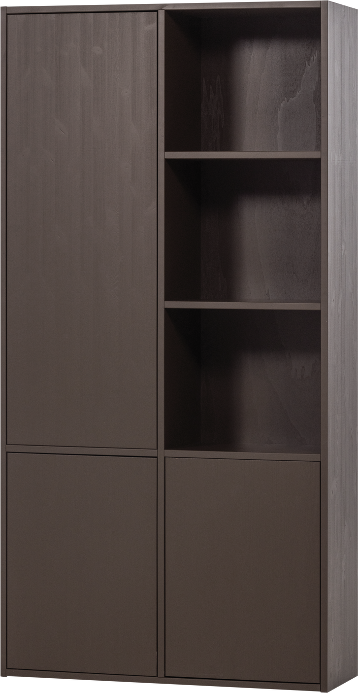 Højskab Woood Meggy Venstre Opbevaringsskab Slebent Fyrretræ Brun  H215ã B108ã D40 Cm  Fsc