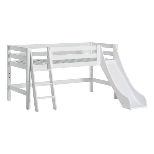 Hoppekids Eco Luxury Halvhøj Seng Med Rutsjebane Og Skrå Stige 90x200 Cm