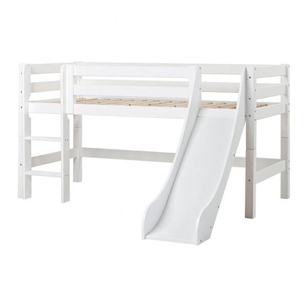 Hoppekids Eco Luxury Halvhøj Seng Med Rutsjebane Og Stige 90x200