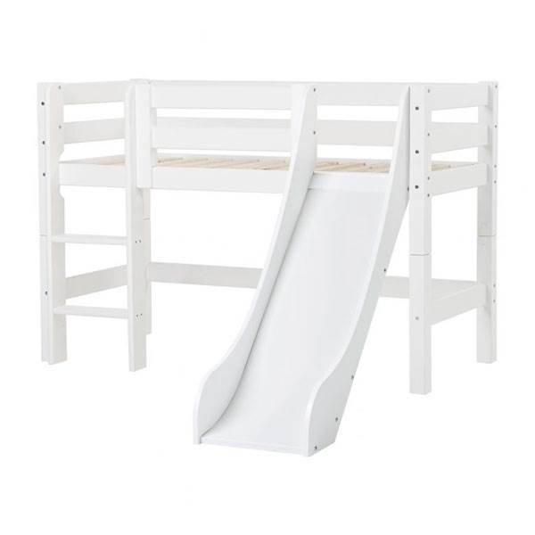 Hoppekids Eco Luxury Halvhøj Seng Med Rutsjebane Og Stige 70x160