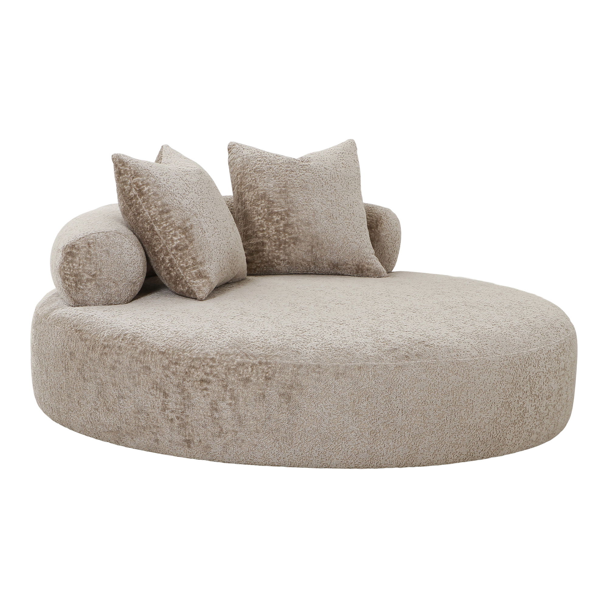 House Nordicâ Daybed Med   Puder   Chenille  Rund  Natur  Hn1251
