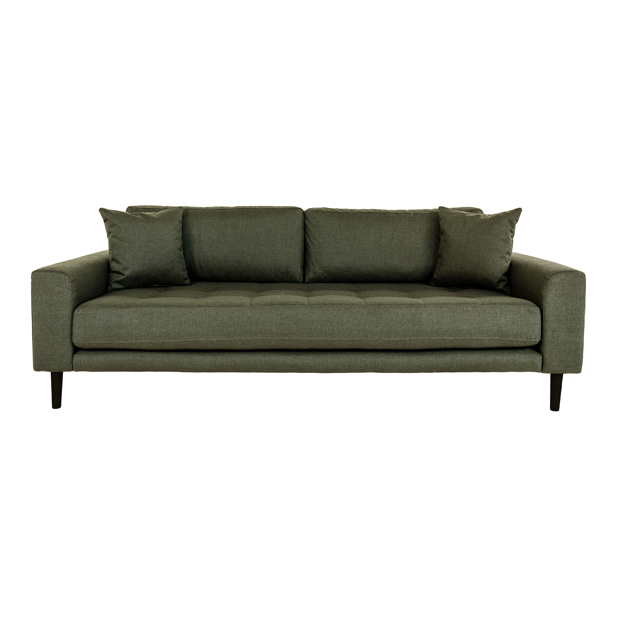 House Nordic Lido   Pers  Sofa       Puder Olivengrøn Polyester Og Sort Træ