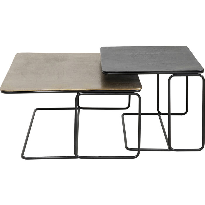 Kare Design Diego Sofabord Messing Bronze Aluminium Og Stål  Sæt Af