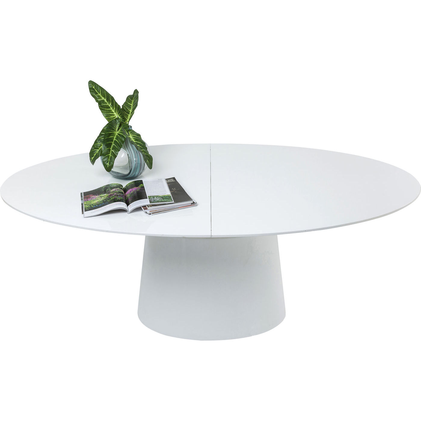 Kare Design Extension Benvenuto Ovalt Spisebord Hvid Højglans Træ     Butterflyplade  200 50 X110