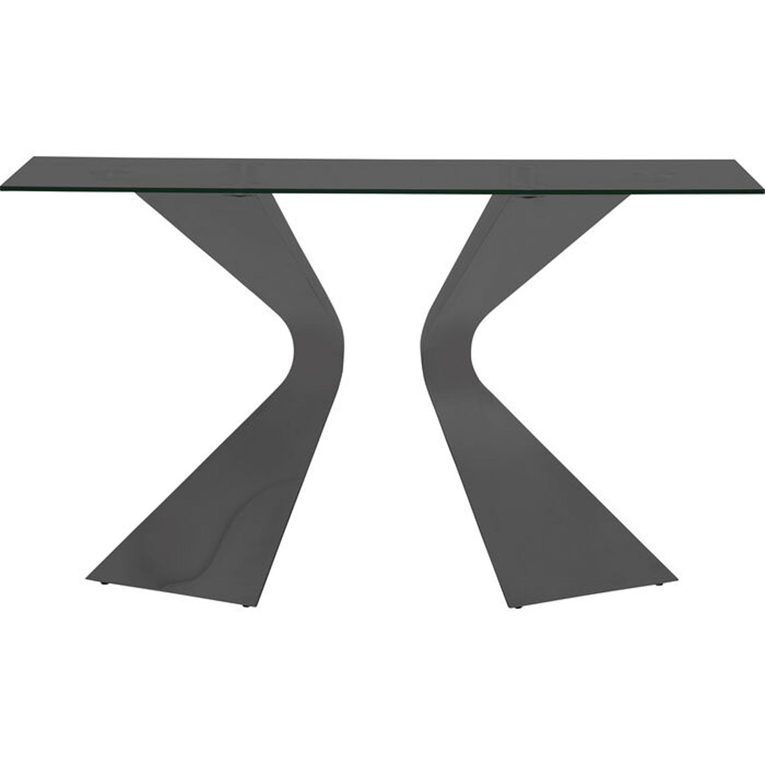 Kare Design Gloria Black Konsolbord Røgfarvet Glas Og Sort Stål  140x81