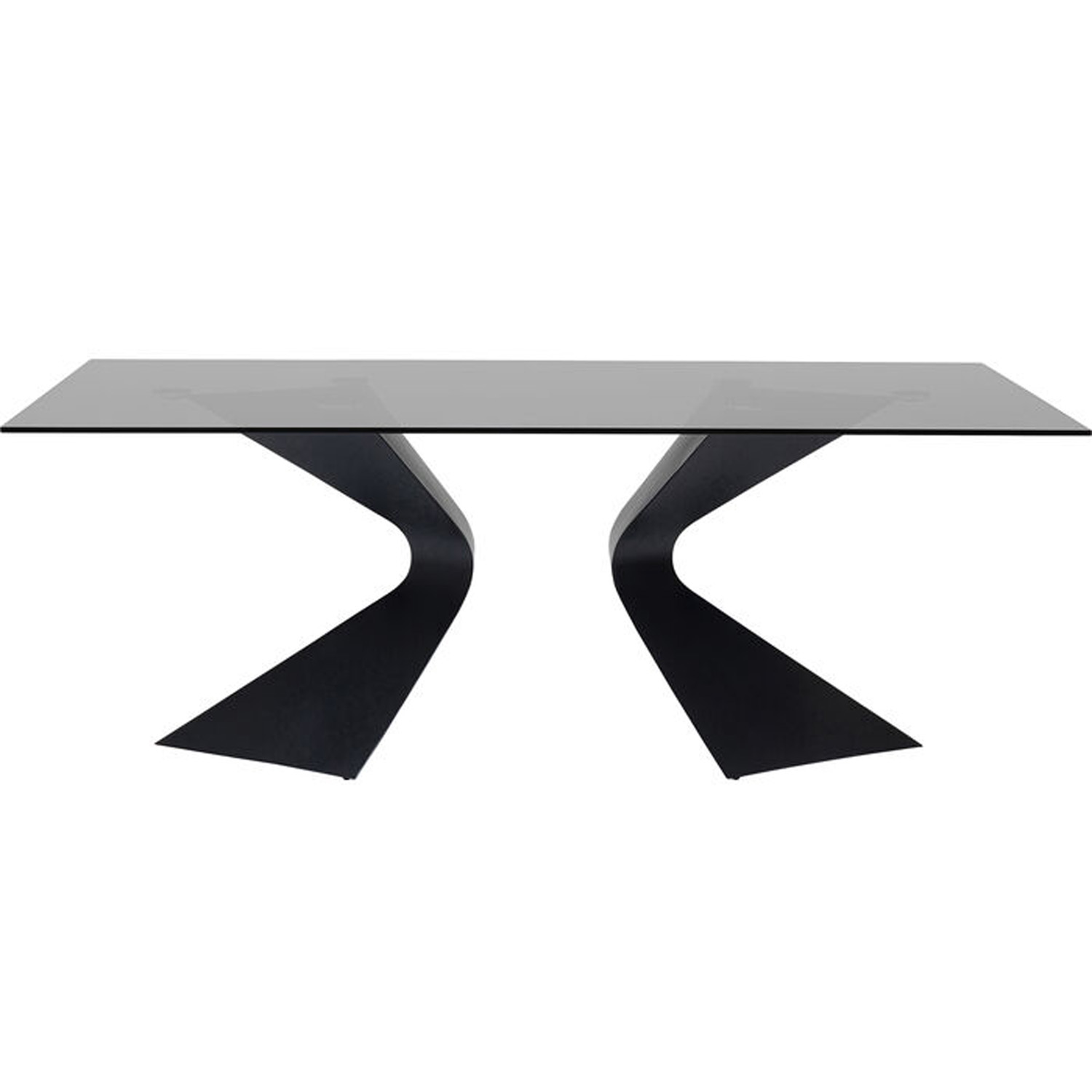 Kare Design Gloria Black Spisebord  Rektangulær Glas Og Sort Stål  200x100