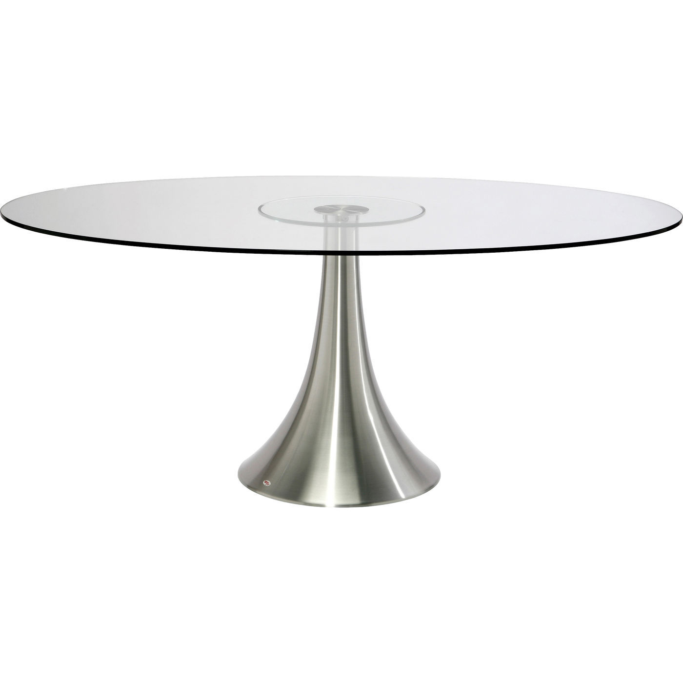 Kare Design Grande Possibilita Spisebord  Oval Klar Glas Og Børstet Aluminium  180x120
