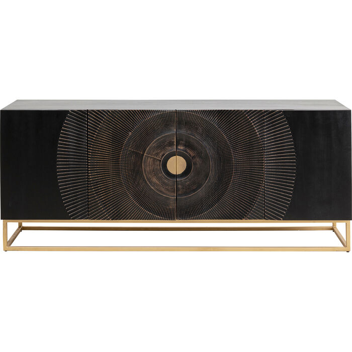 Kare Design Madeira Skænk       Låger Og   Hylde Mdf Og Gyldent Stål  177x45