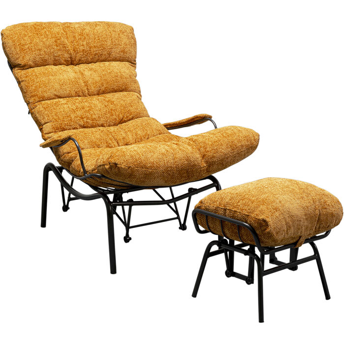 Kare Design Vienna Swing Gyngestol Og Skammel Gul Polyester Og Stål