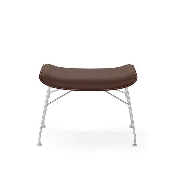 Kartell   Wood Ottoman Med Læderpolstring