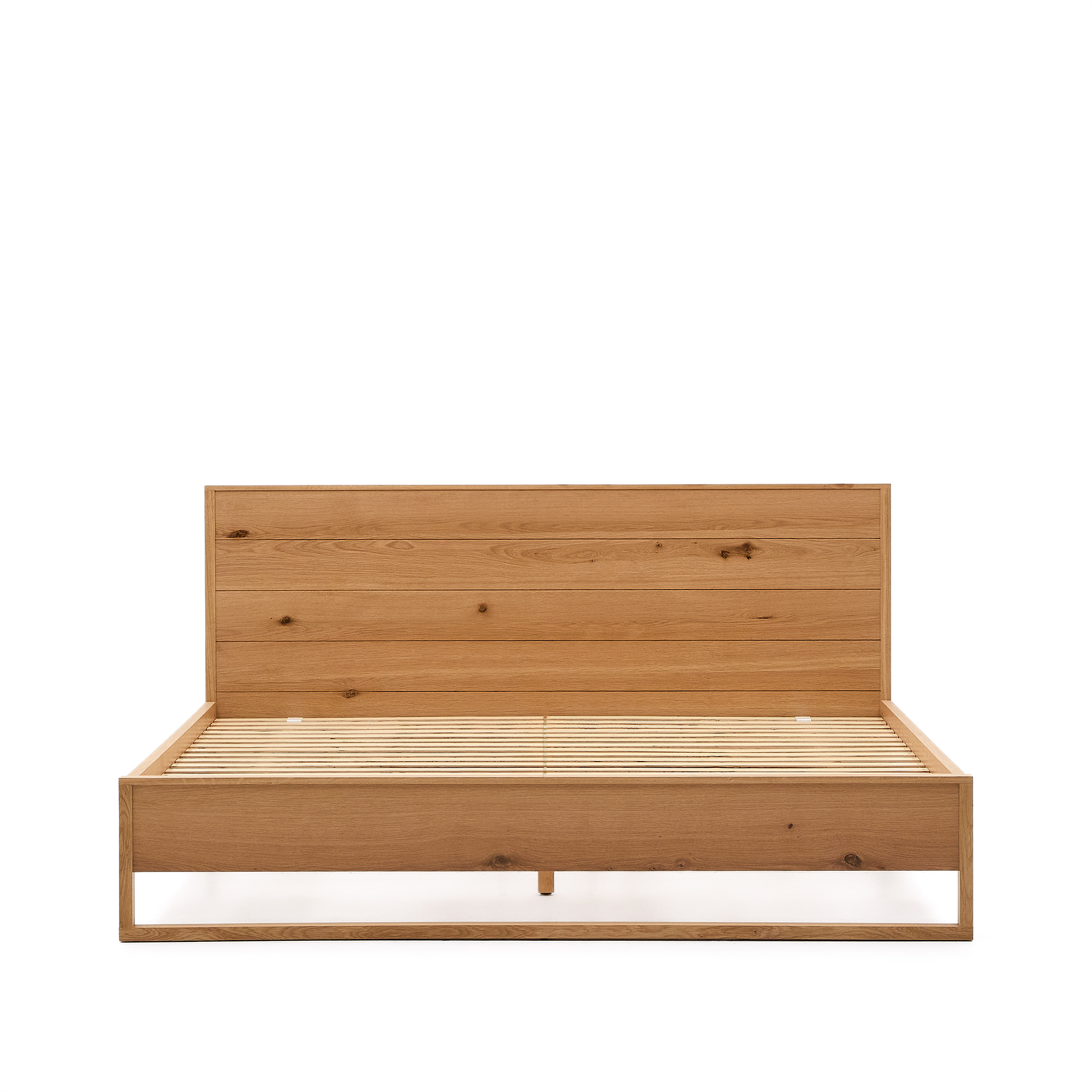 Kave Home Alguema Sengeramme     Sengegavl Og Lamelbund Natur Egefiner  180x200