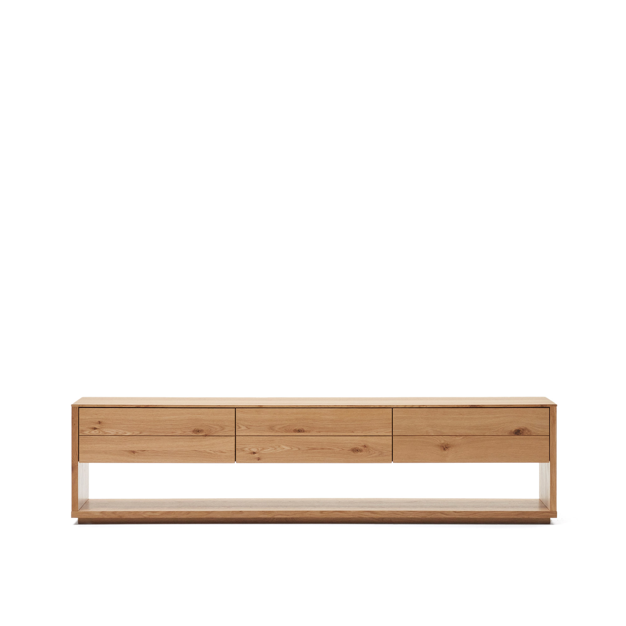 Kave Home Alguema Tv-bord       Skuffer Natur Egefinér  200x40