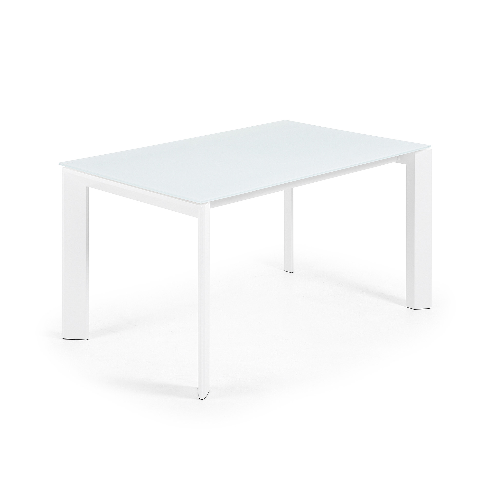 Kave Home Axis Spisebord     Butterflybordplade Hvid Glas Og Hvid Stål  140 200 X90