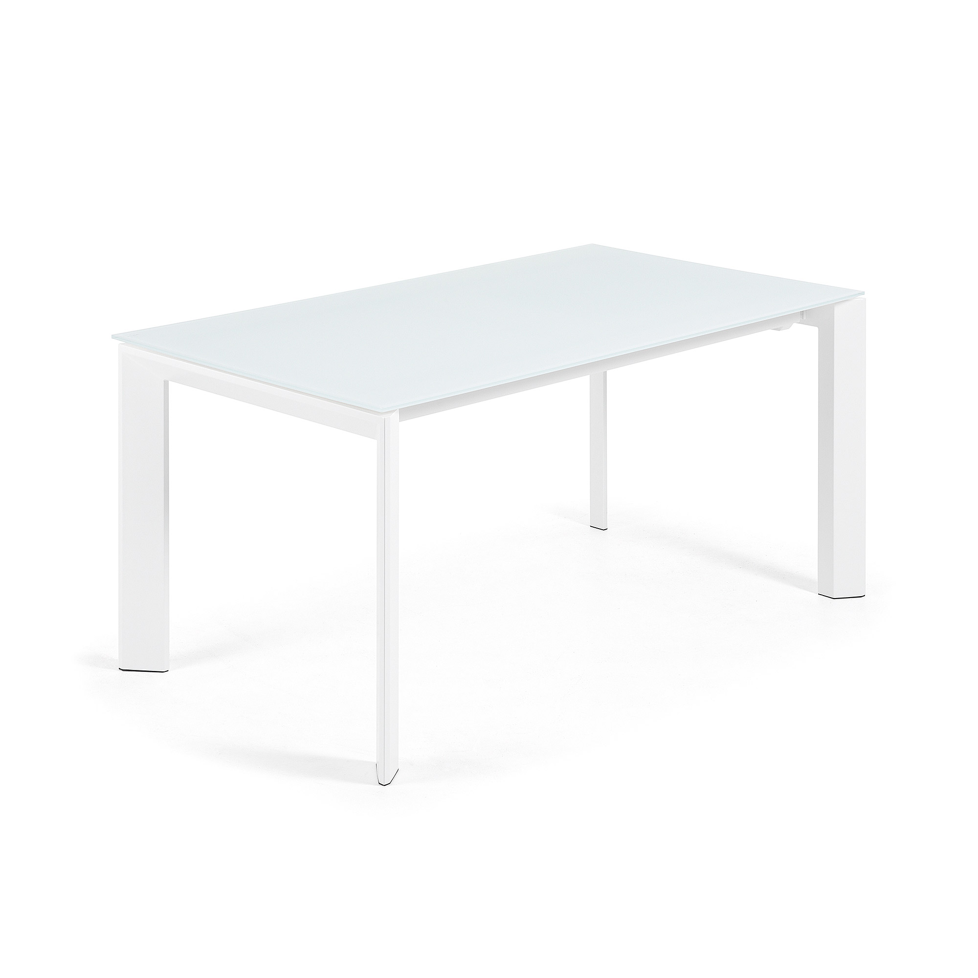 Kave Home Axis Spisebord     Butterflybordplade Hvid Glas Og Hvid Stål  160 220 X90