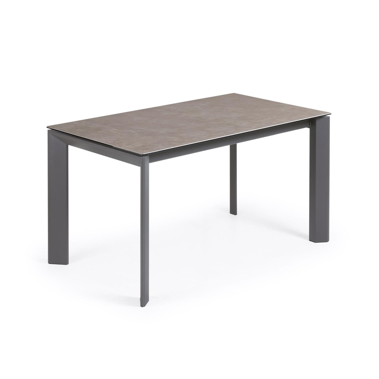 Kave Home Axis Spisebord     Butterflybordplade Volcano Ash Porcelæn Antracitgrå Stål  140 200