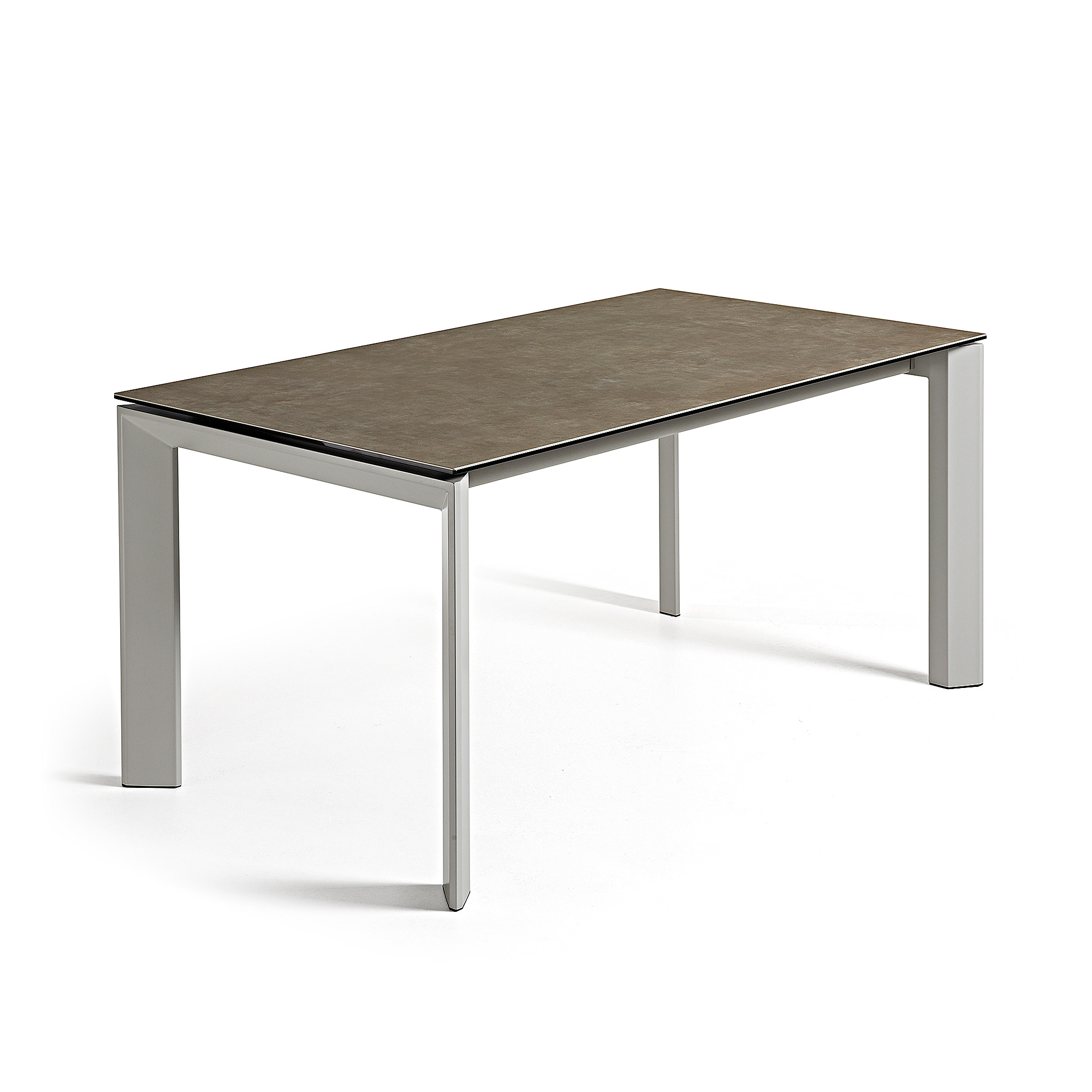 Kave Home Axis Spisebord     Butterflybordplade Volcano Ash Porcelæn Og Grå Stål  140 200