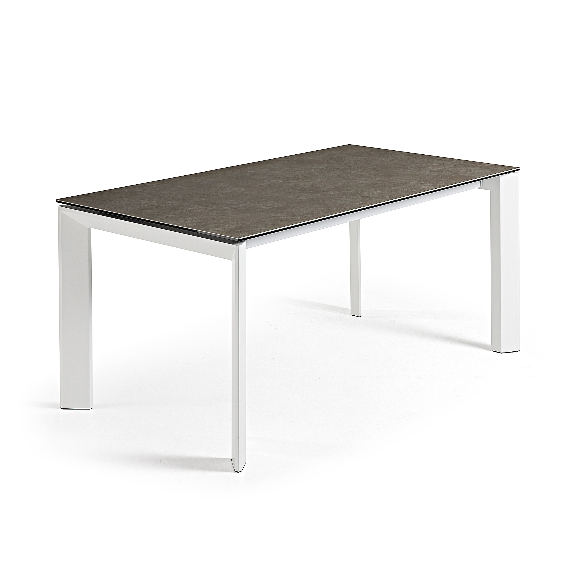 Kave Home Axis Spisebord     Butterflybordplade Vulcano Ceniza Porcelæn Og Hvid Stål  160 220