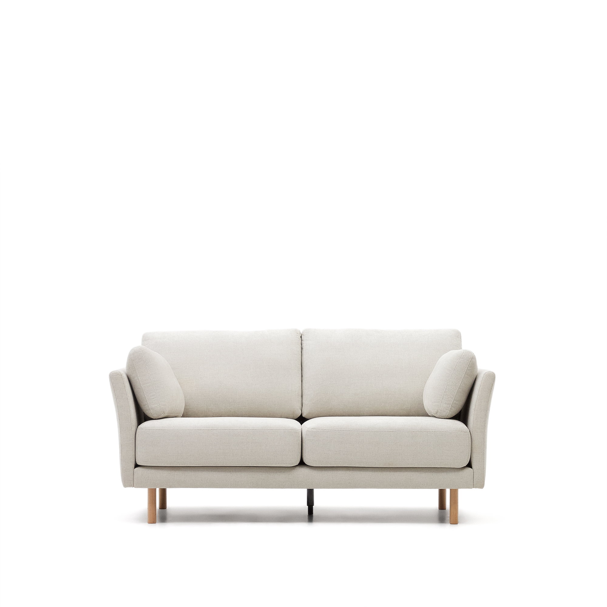 Kave Home Gilma   Pers  Sofa Perlemor Chenille Og Natur Træ