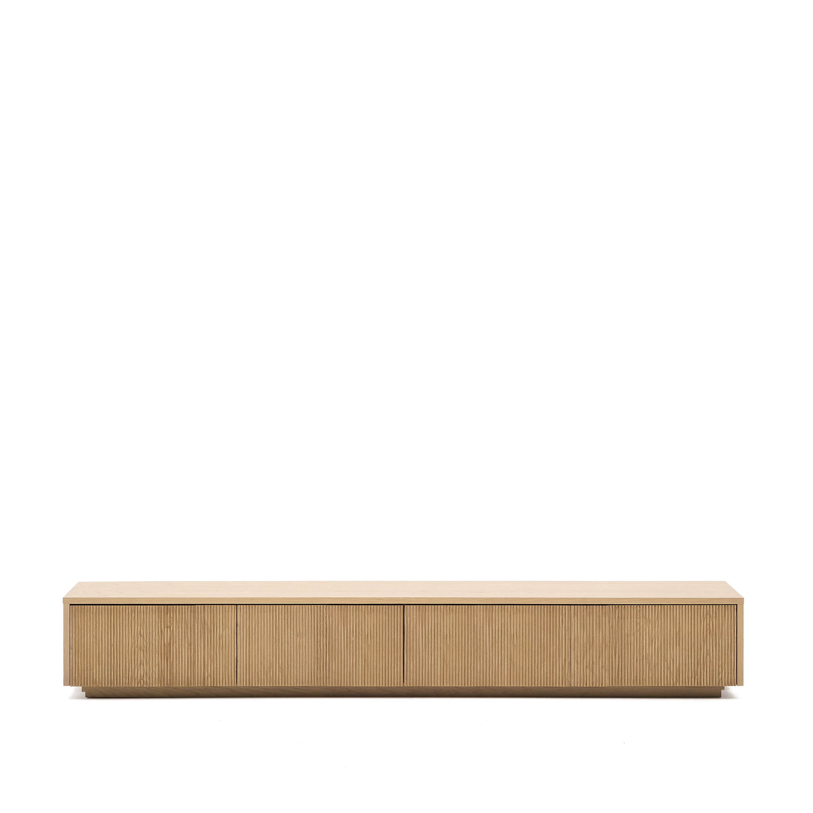 Kave Home Helvine Tv-bord       Skuffer Natur Egefinér  200x40