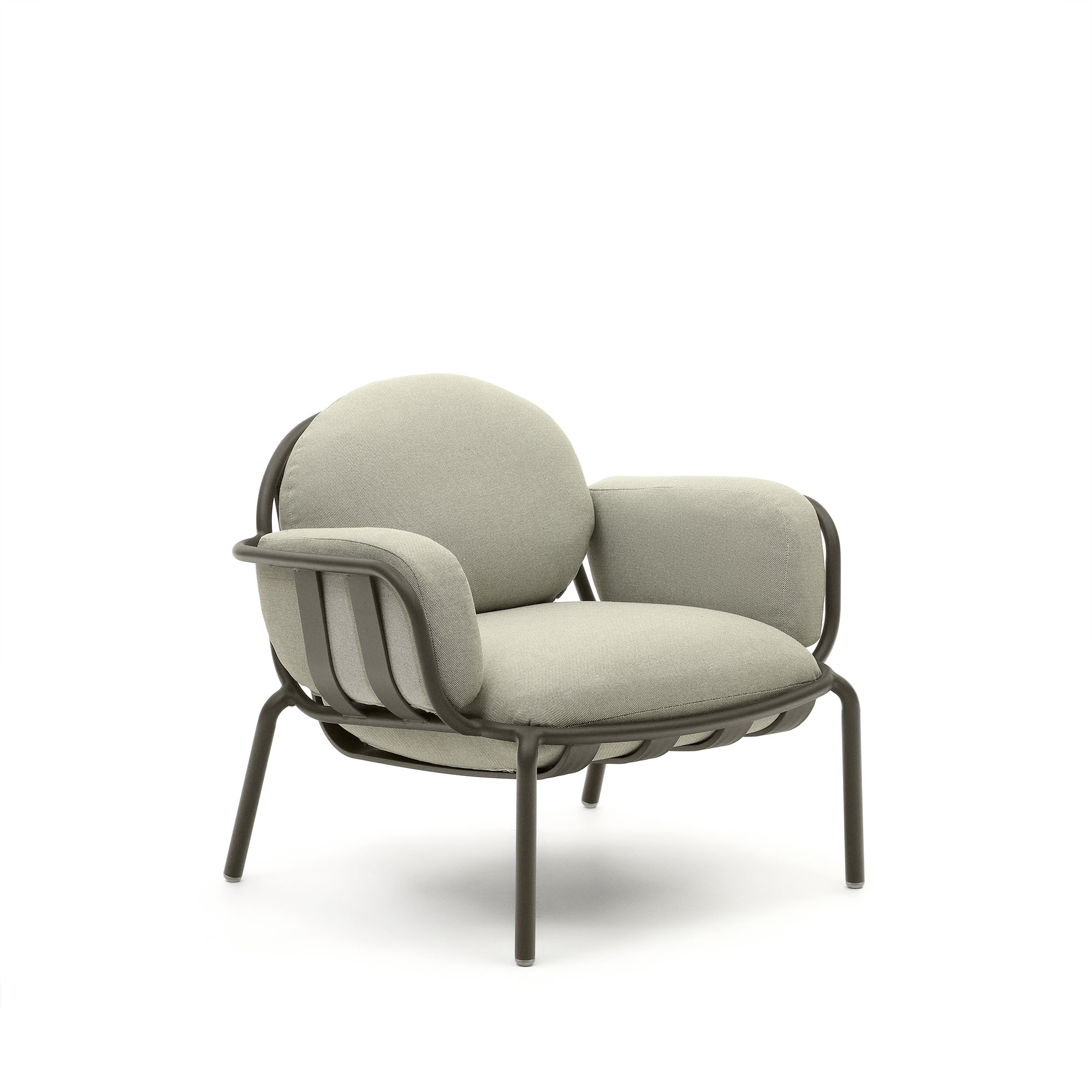 Kave Home Joncols Havestol     Beige Hynder Grøn Aluminium