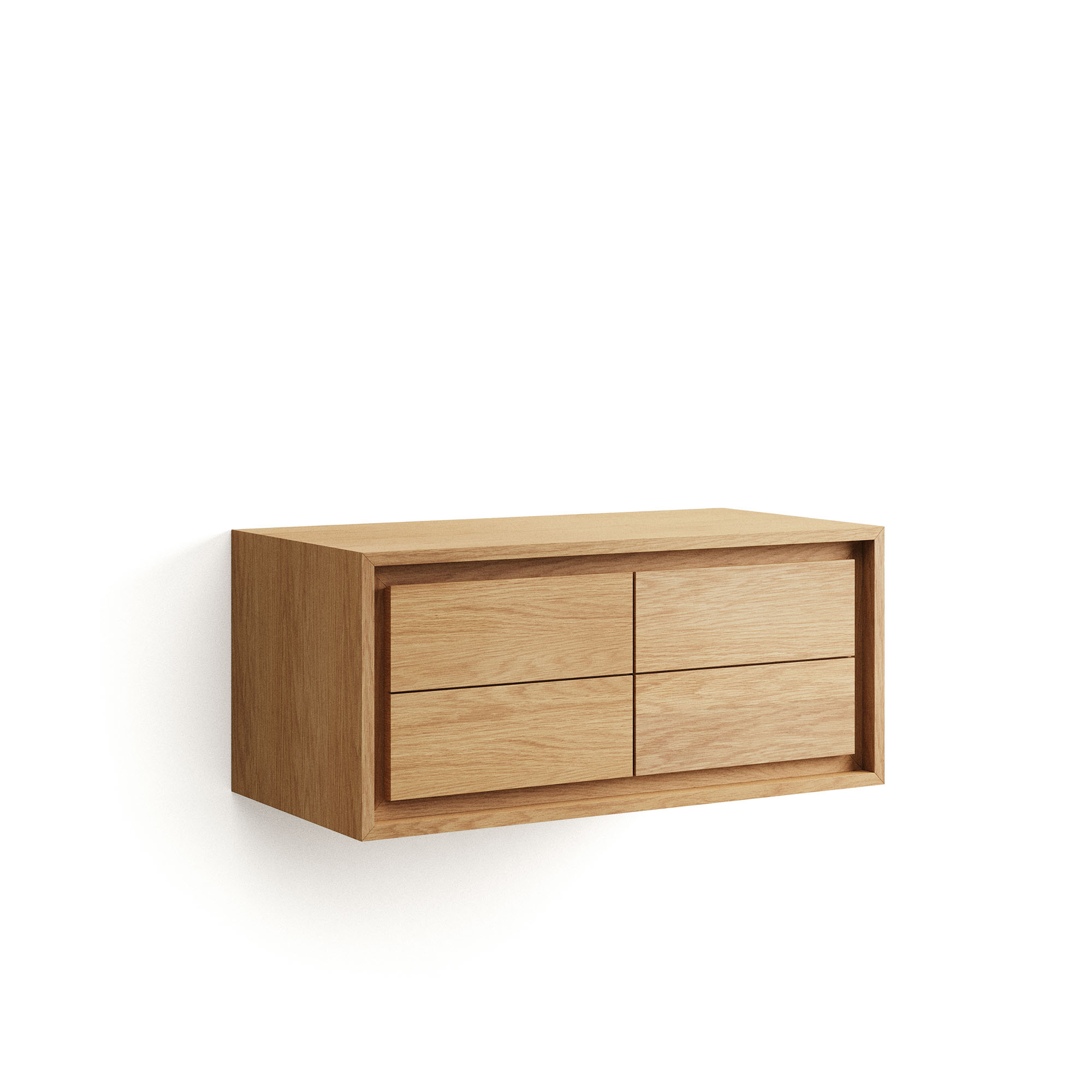 Kave Home Kenta Væghængt Badeværelsesskab Natur Teaktræ  90x45