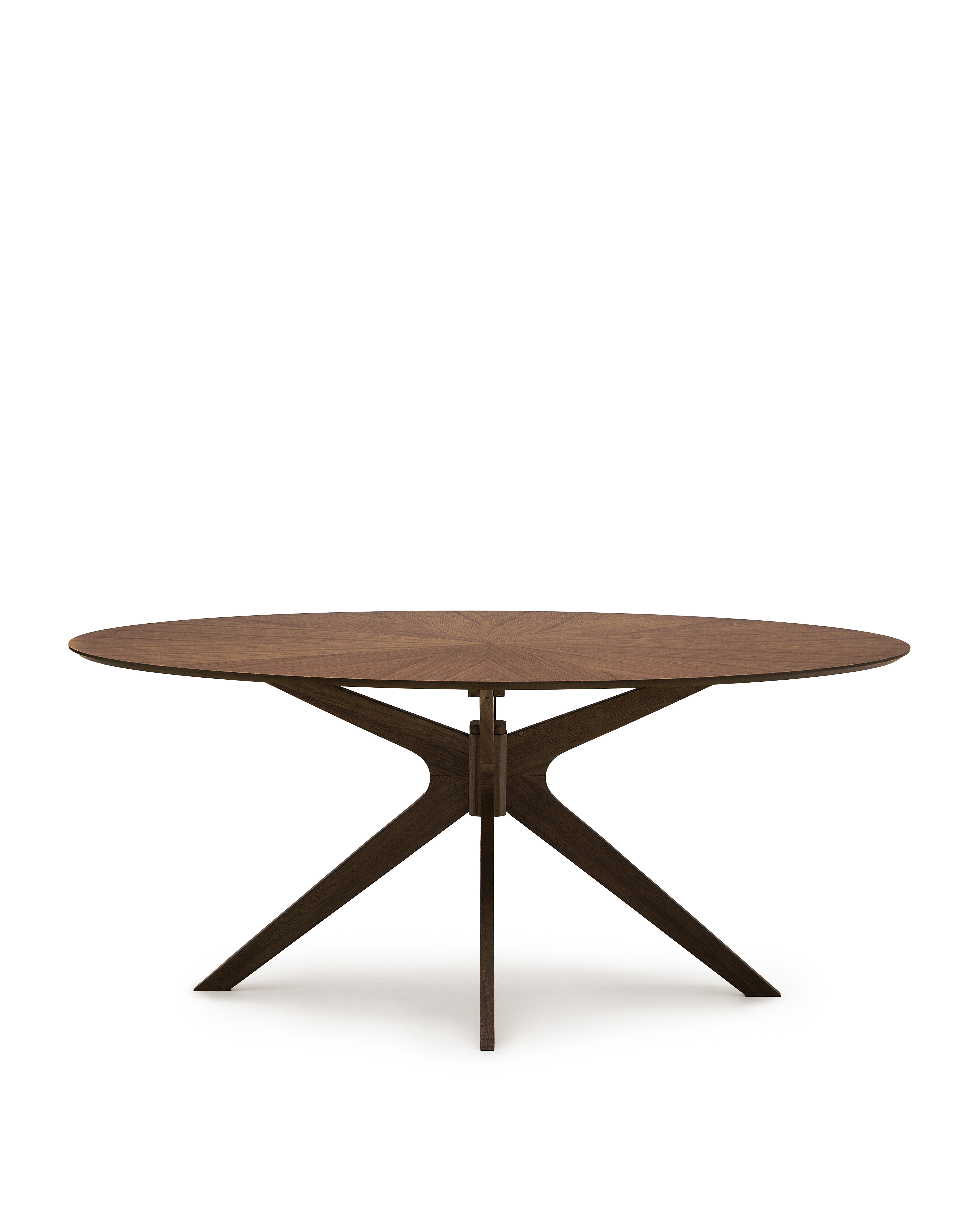 Kave Home Naanim Spisebord  Oval Brun Valnøddefiner Og Brun Gummitræ  180x110