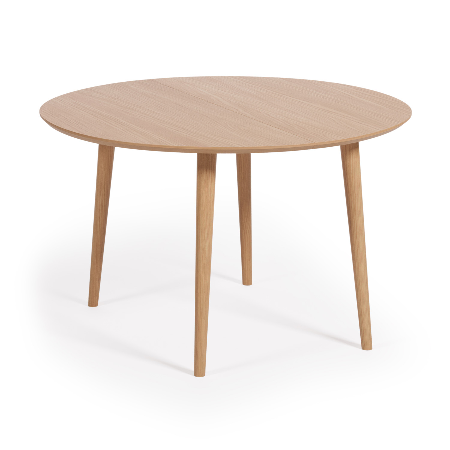 Kave Home Oakland Spisebord       Tillægsplader Natur Egefinér Og Natur Gummitræ  120 200 X120