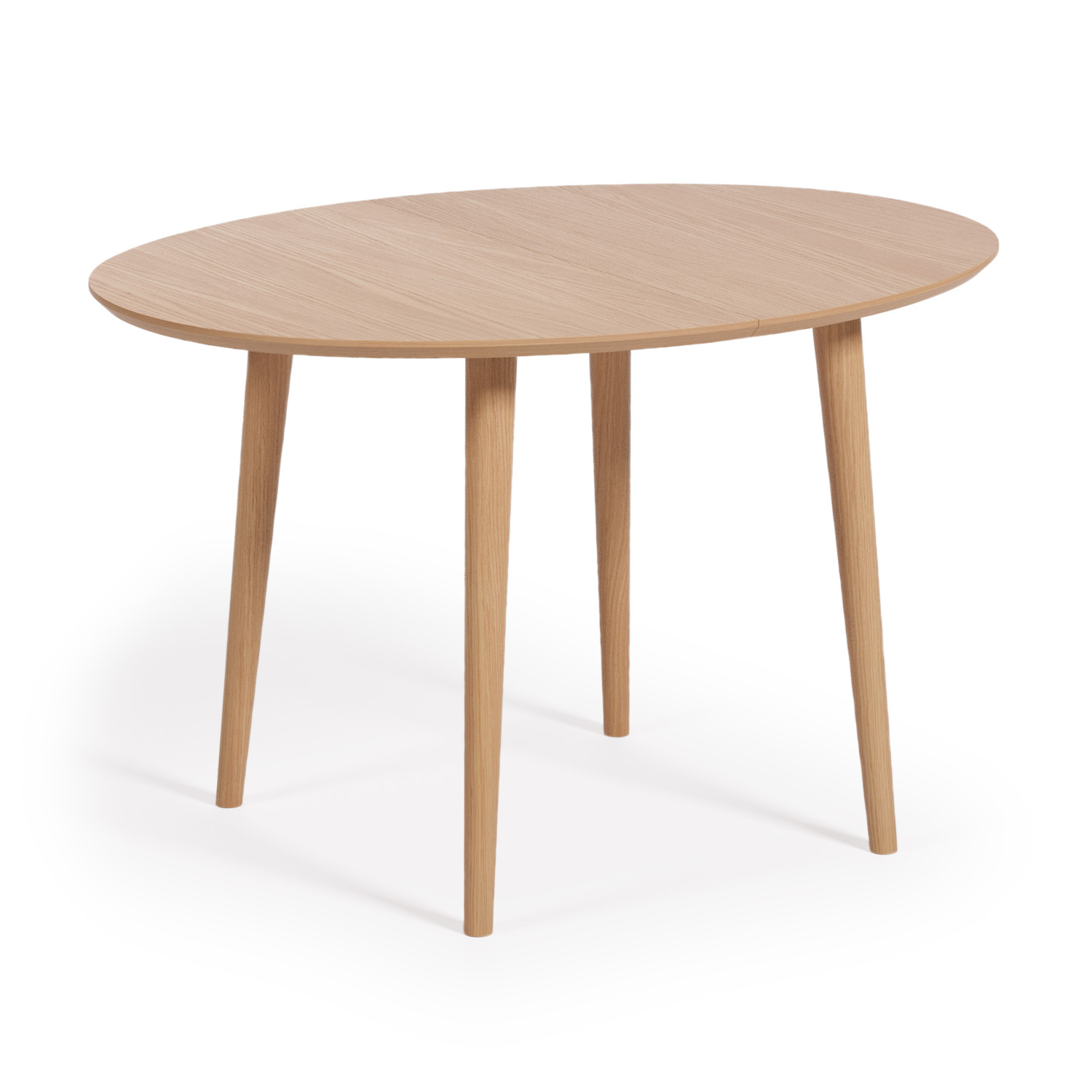 Kave Home Oakland Spisebord       Tillægsplader Natur Egefinér Og Natur Gummitræ  120 200 X90