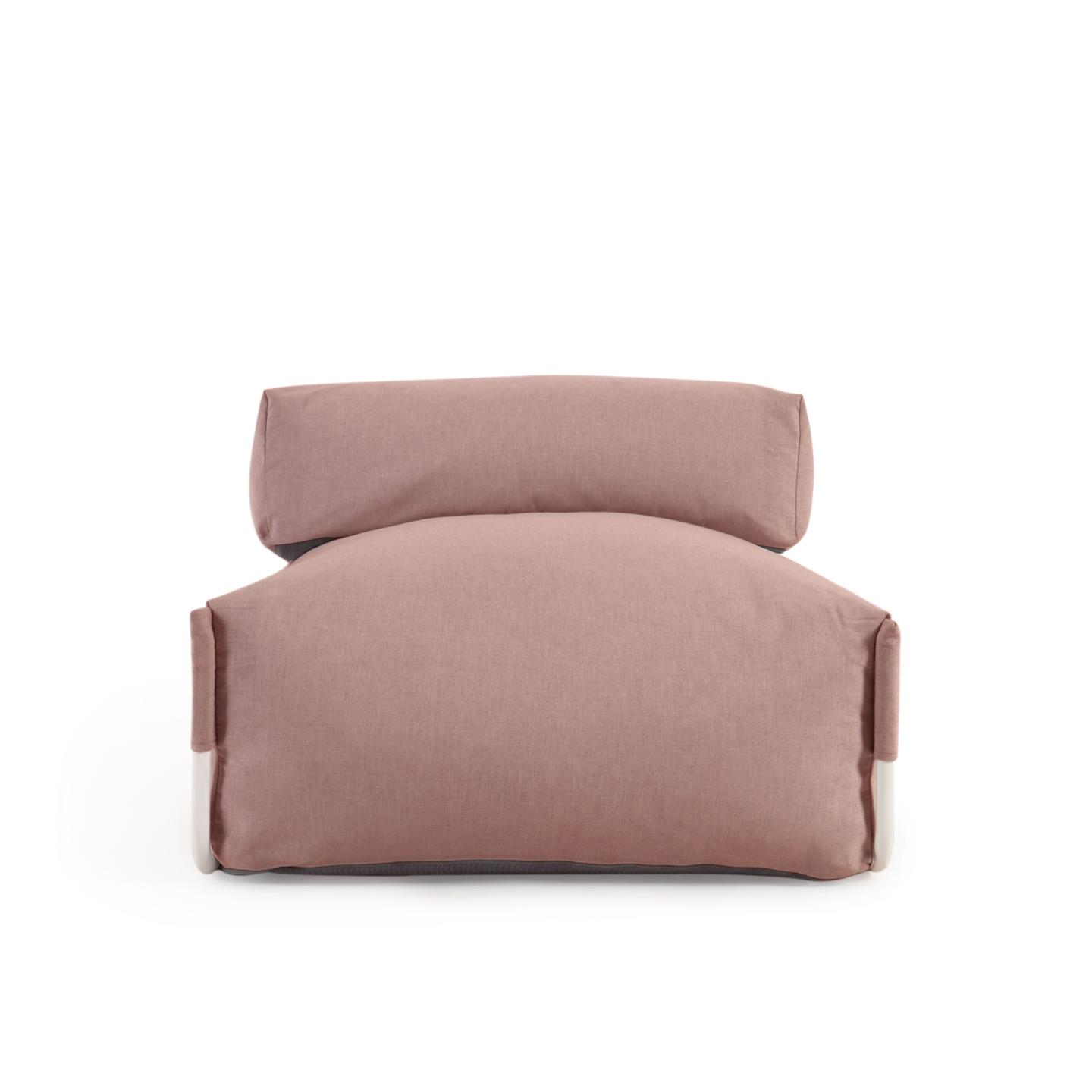 Kave Home Square Modulopbygget Udendørs Sofapuf     Ryglæn Terracotta Stof  Hvid Aluminium  101x101